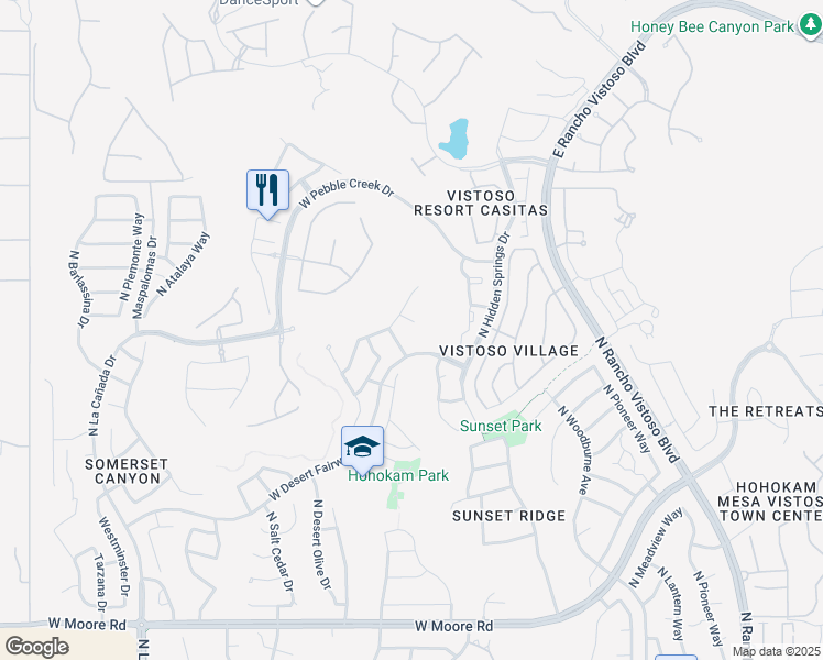 map of restaurants, bars, coffee shops, grocery stores, and more near 705 West Regulation Place in Oro Valley