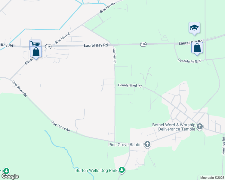 map of restaurants, bars, coffee shops, grocery stores, and more near 109 Pine Grove Road in Beaufort