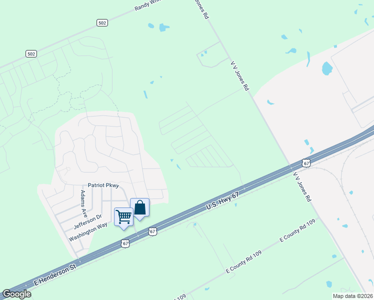 map of restaurants, bars, coffee shops, grocery stores, and more near 123 Houston Place in Venus