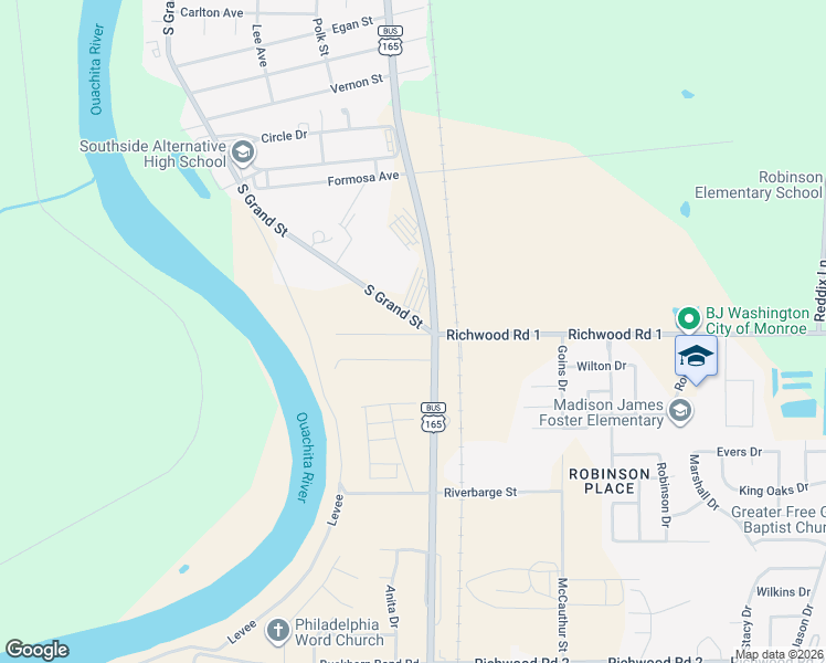 map of restaurants, bars, coffee shops, grocery stores, and more near 397 Richwood Road in Monroe