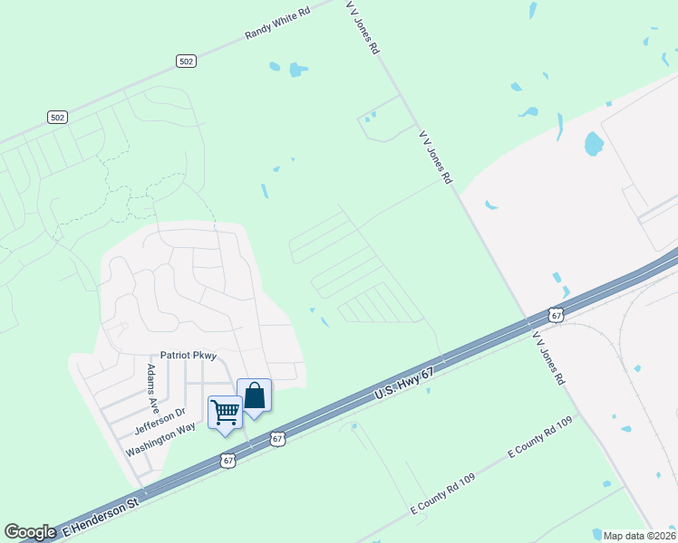 map of restaurants, bars, coffee shops, grocery stores, and more near 123 Houston Place in Venus