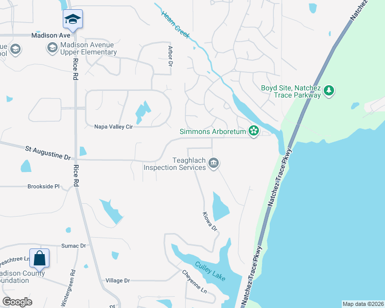 map of restaurants, bars, coffee shops, grocery stores, and more near 200 Kiowa Drive in Madison