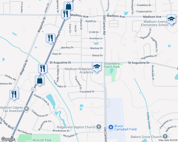 map of restaurants, bars, coffee shops, grocery stores, and more near 420 Longwood Trail in Madison