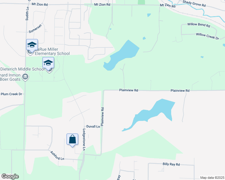map of restaurants, bars, coffee shops, grocery stores, and more near 3481 Plainview Road in Midlothian