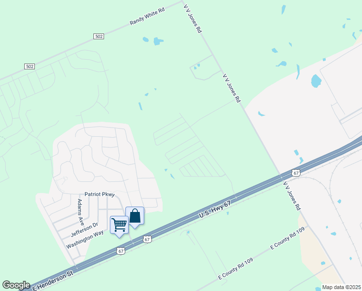 map of restaurants, bars, coffee shops, grocery stores, and more near 123 Houston Place in Venus