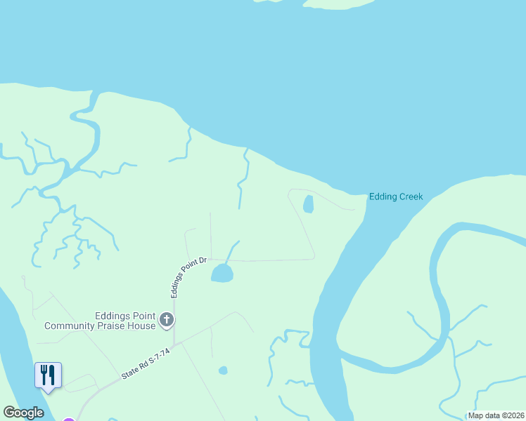 map of restaurants, bars, coffee shops, grocery stores, and more near 731 Eddings Point Road in Saint Helena Island