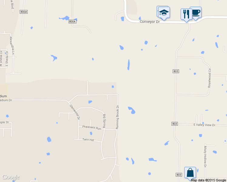 map of restaurants, bars, coffee shops, grocery stores, and more near 4005 Running Brook Dr in Joshua