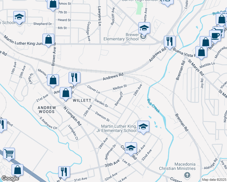 map of restaurants, bars, coffee shops, grocery stores, and more near 430 Mellon St in Columbus