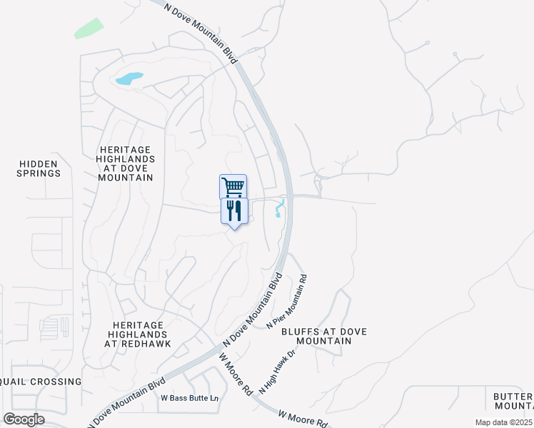 map of restaurants, bars, coffee shops, grocery stores, and more near 13382 South Heritage Club Place in Marana