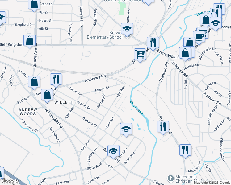 map of restaurants, bars, coffee shops, grocery stores, and more near 487 Harold Street in Columbus