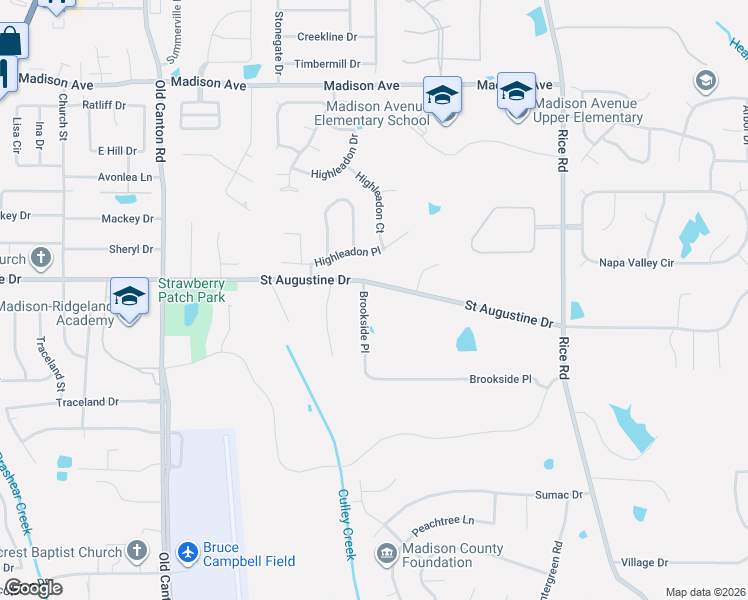map of restaurants, bars, coffee shops, grocery stores, and more near 351 Saint Augustine Drive in Madison