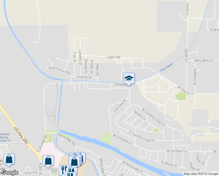 map of restaurants, bars, coffee shops, grocery stores, and more near 1702 Mountain Shadow Drive in Carlsbad