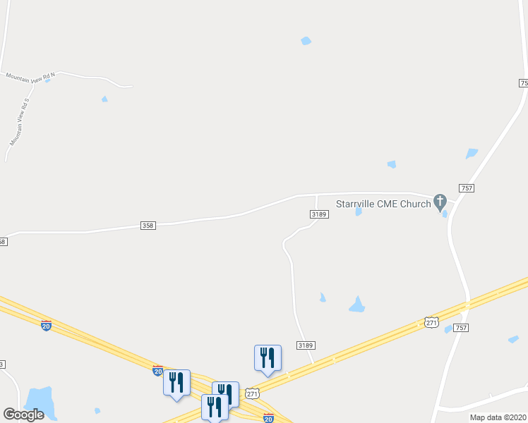 map of restaurants, bars, coffee shops, grocery stores, and more near 16332 County Road 358 in Winona