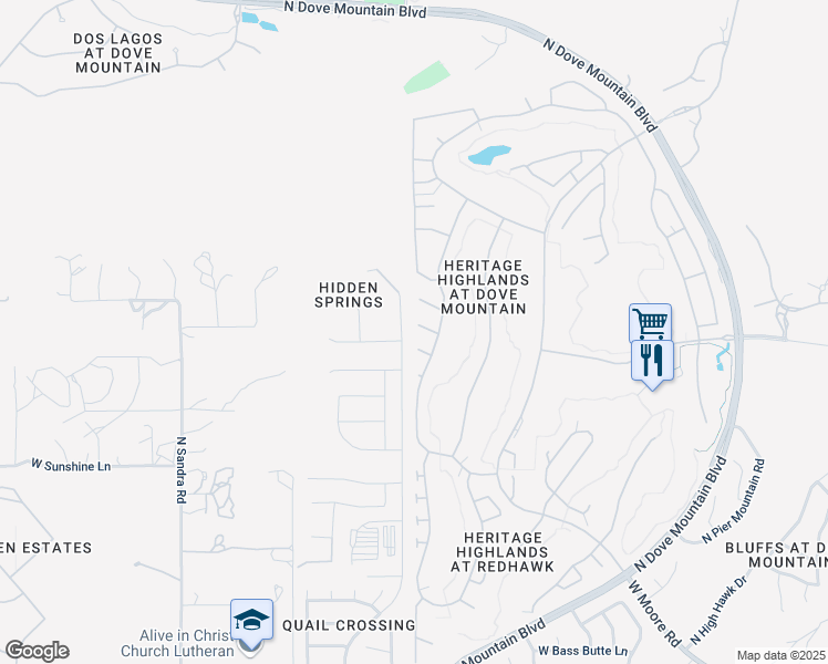 map of restaurants, bars, coffee shops, grocery stores, and more near 5354 West Eagle Claws Court in Marana