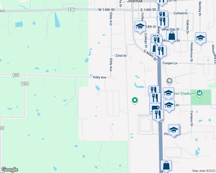 map of restaurants, bars, coffee shops, grocery stores, and more near 715 Ranchette Dr in Joshua