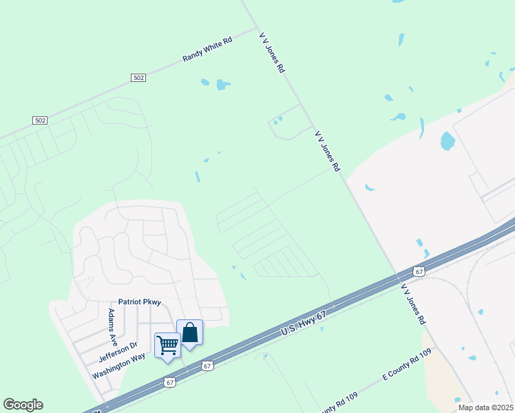 map of restaurants, bars, coffee shops, grocery stores, and more near V V Jones Road in Venus
