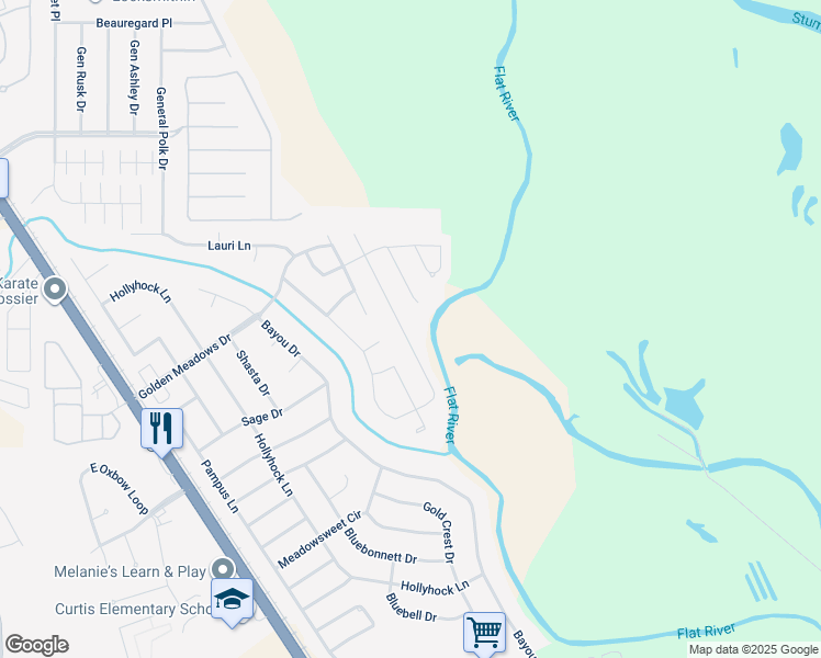 map of restaurants, bars, coffee shops, grocery stores, and more near 1133 Eli Conner Drive in Bossier City
