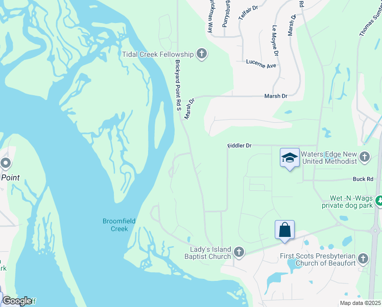 map of restaurants, bars, coffee shops, grocery stores, and more near 1 Marsh Harbor Drive in Beaufort