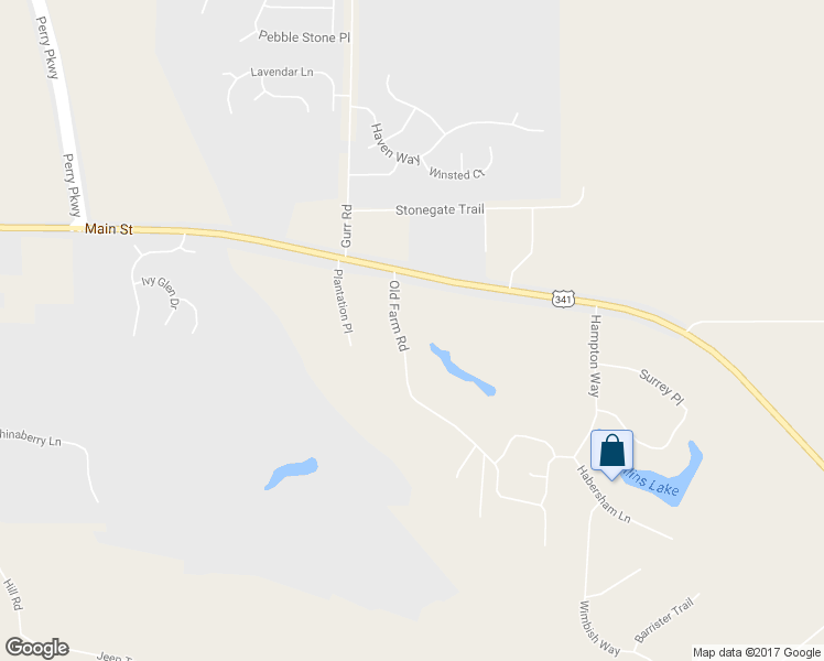 map of restaurants, bars, coffee shops, grocery stores, and more near 106 Old Farm Road in Perry