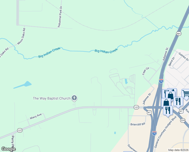 map of restaurants, bars, coffee shops, grocery stores, and more near 1932 Marshallville Road in Perry