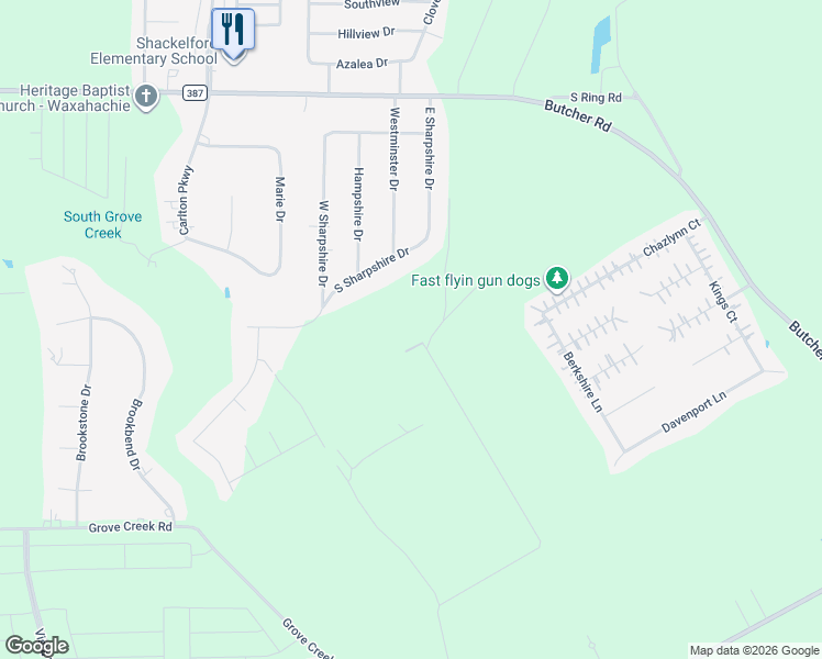 map of restaurants, bars, coffee shops, grocery stores, and more near 667 Robinett Rd in Waxahachie