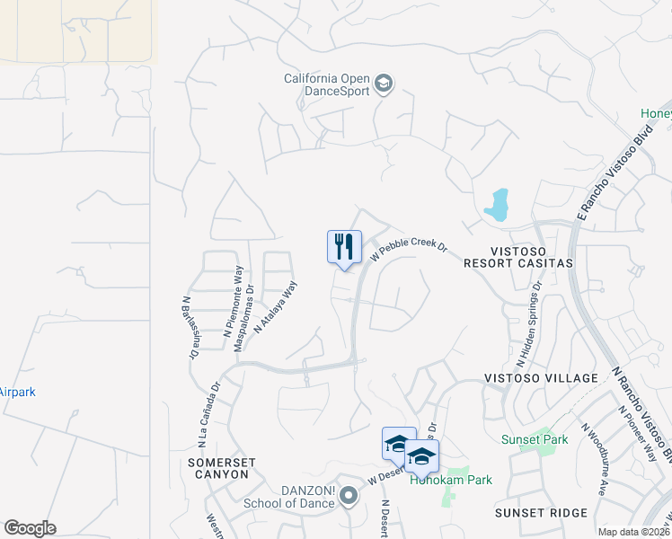 map of restaurants, bars, coffee shops, grocery stores, and more near 983 W Baccata Court in Tucson