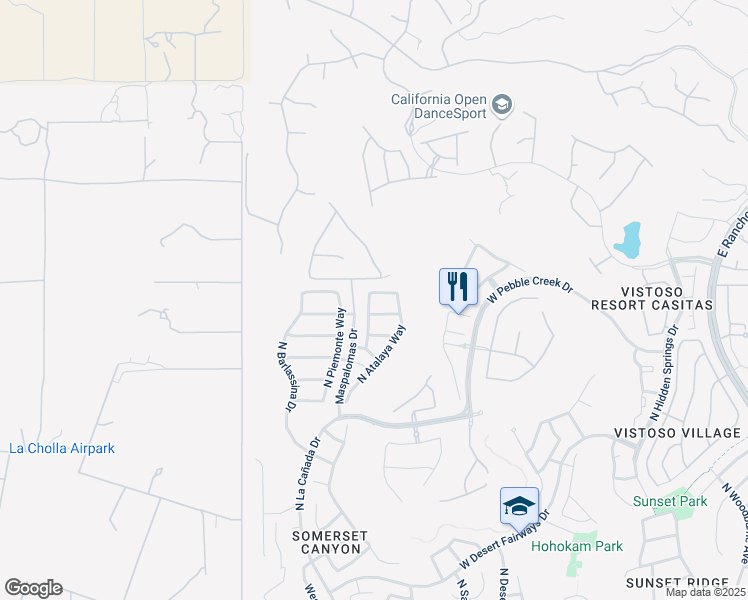 map of restaurants, bars, coffee shops, grocery stores, and more near 1139 West Versilia Drive in Oro Valley