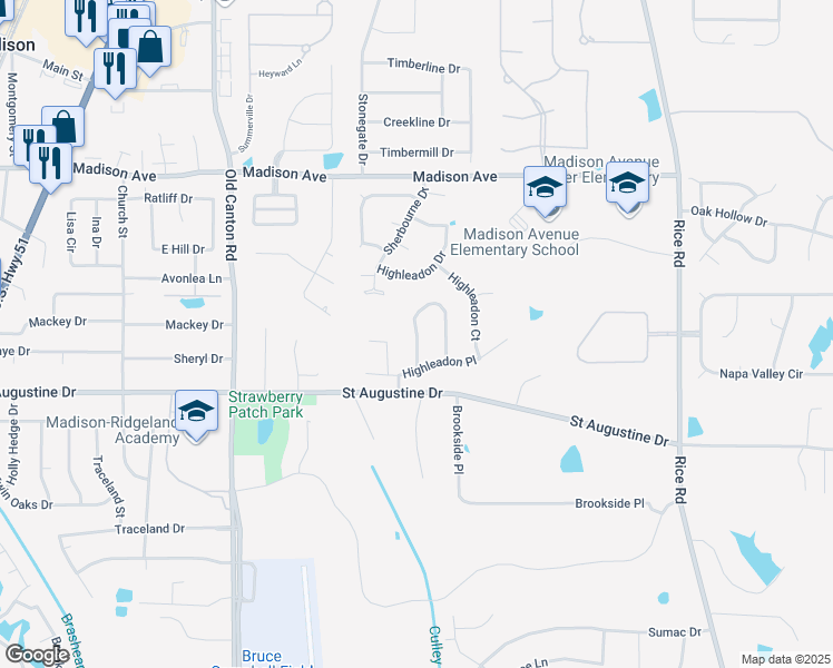 map of restaurants, bars, coffee shops, grocery stores, and more near 155 Sonnett Cir in Madison