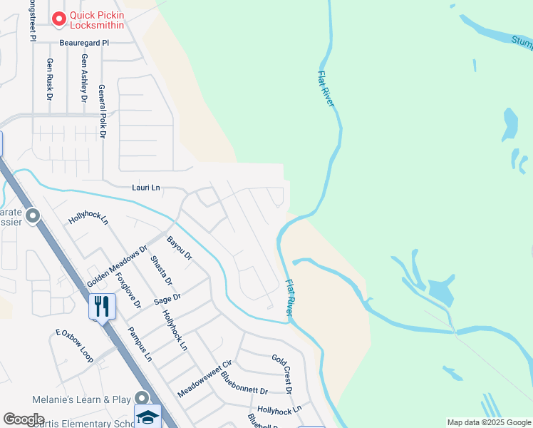 map of restaurants, bars, coffee shops, grocery stores, and more near 2121 Kayden Jay Drive in Bossier City