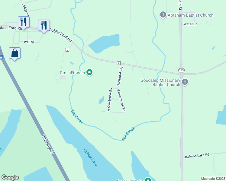map of restaurants, bars, coffee shops, grocery stores, and more near 1580 West Overbrook Road in Millbrook