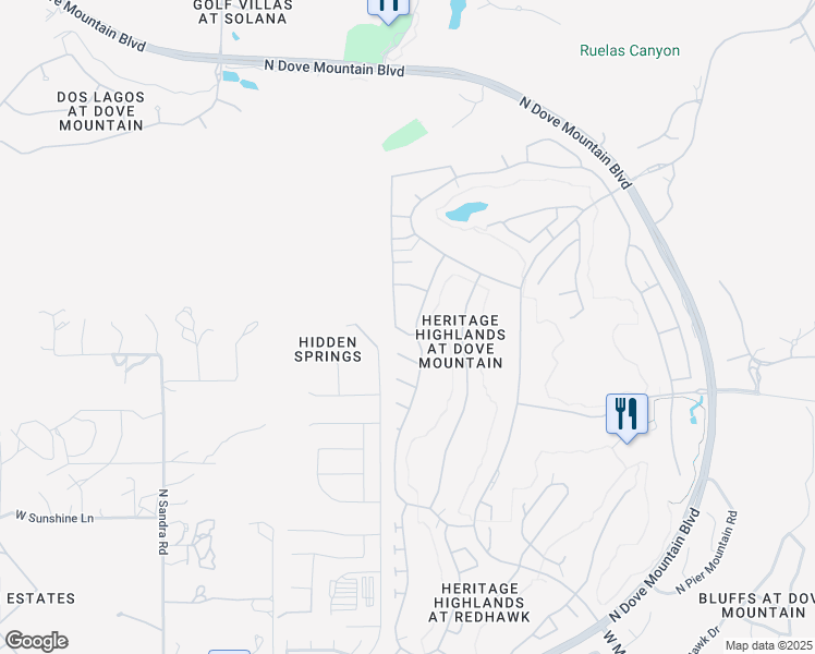 map of restaurants, bars, coffee shops, grocery stores, and more near 13540 North Buckhorn Cholla Drive in Marana