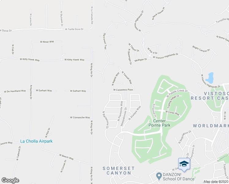 map of restaurants, bars, coffee shops, grocery stores, and more near 1254 West Versilia Drive in Oro Valley