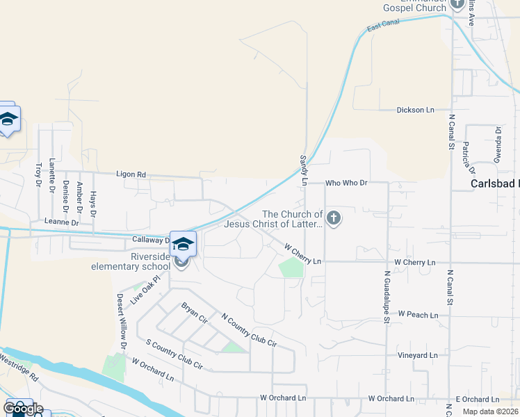 map of restaurants, bars, coffee shops, grocery stores, and more near 730 West Cherry Lane in Carlsbad