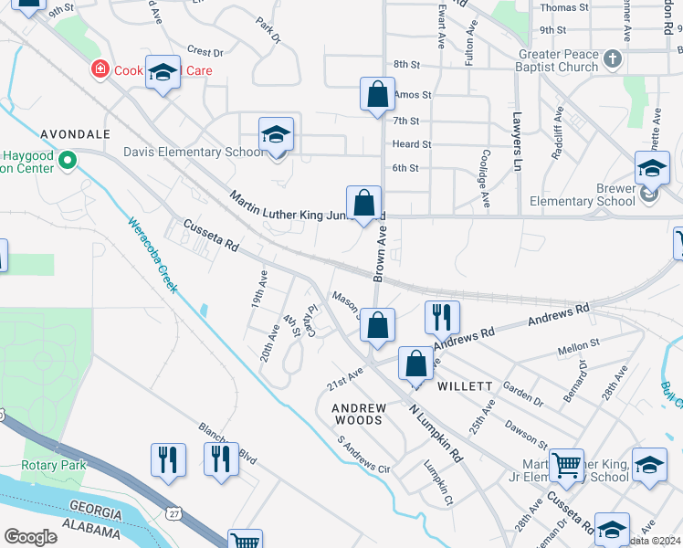 map of restaurants, bars, coffee shops, grocery stores, and more near 458 20th Avenue in Columbus