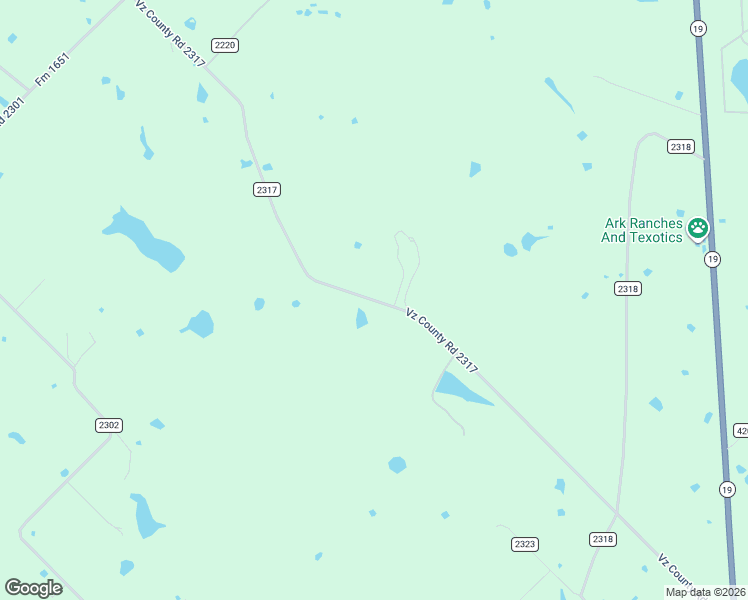 map of restaurants, bars, coffee shops, grocery stores, and more near County 2317 in Van Zandt County