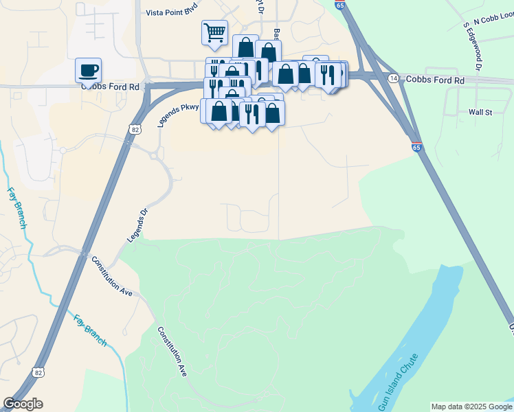 map of restaurants, bars, coffee shops, grocery stores, and more near 2407 Eastpointe Boulevard in Prattville