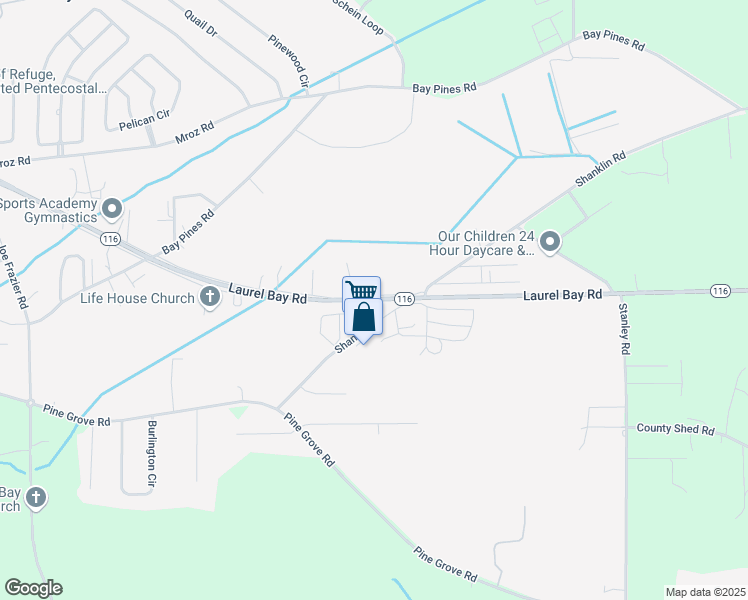 map of restaurants, bars, coffee shops, grocery stores, and more near 313 Laurel Bay Road in Beaufort