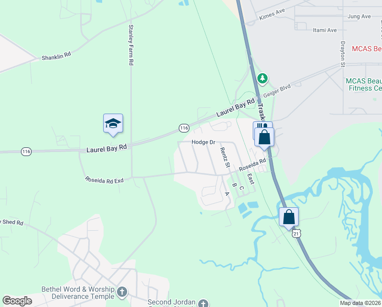 map of restaurants, bars, coffee shops, grocery stores, and more near 1012 State Road S-7-466 in Beaufort