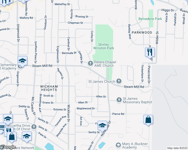 map of restaurants, bars, coffee shops, grocery stores, and more near 4950 Steam Mill Road in Columbus