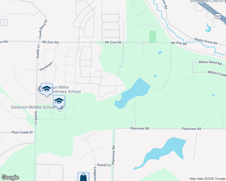 map of restaurants, bars, coffee shops, grocery stores, and more near 3481 Plainview Road in Midlothian