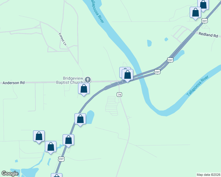 map of restaurants, bars, coffee shops, grocery stores, and more near 4380 Wetumpka Hwy in Montgomery