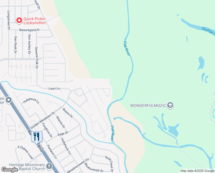 map of restaurants, bars, coffee shops, grocery stores, and more near 3021 Grace Harper Drive in Bossier City