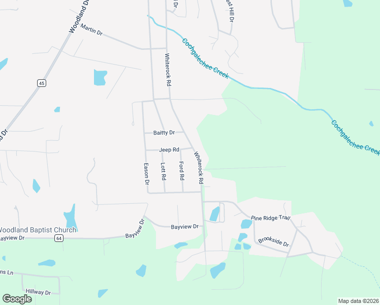 map of restaurants, bars, coffee shops, grocery stores, and more near 104 Whiterock Road in Phenix City