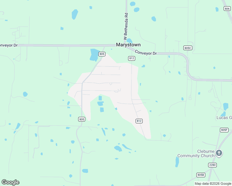 map of restaurants, bars, coffee shops, grocery stores, and more near 3808 Timberview Ct in Joshua