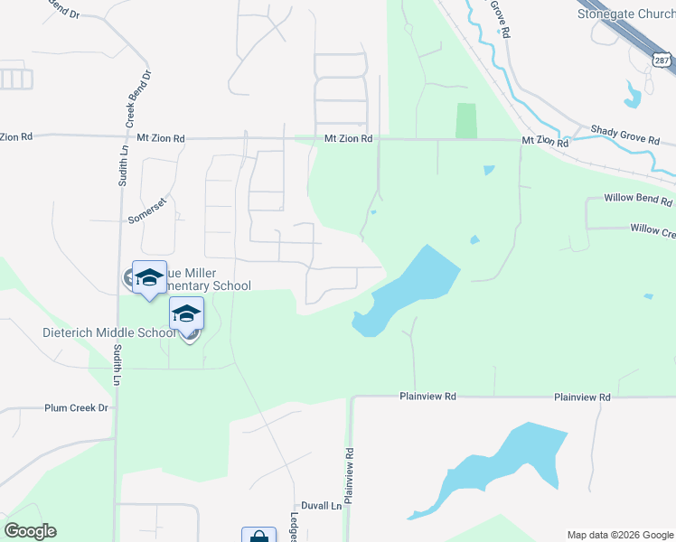 map of restaurants, bars, coffee shops, grocery stores, and more near 3481 Plainview Road in Midlothian