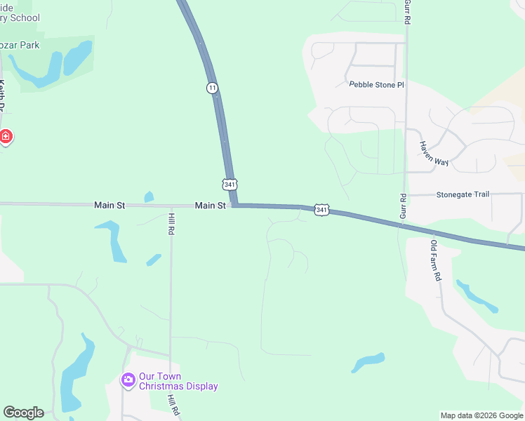 map of restaurants, bars, coffee shops, grocery stores, and more near 104 Gnome Court in Perry