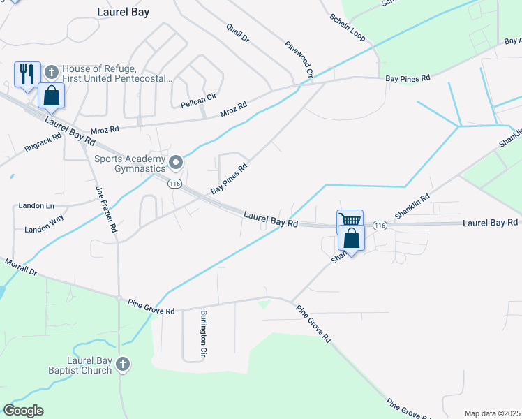 map of restaurants, bars, coffee shops, grocery stores, and more near 36 Zehm Lane in Beaufort