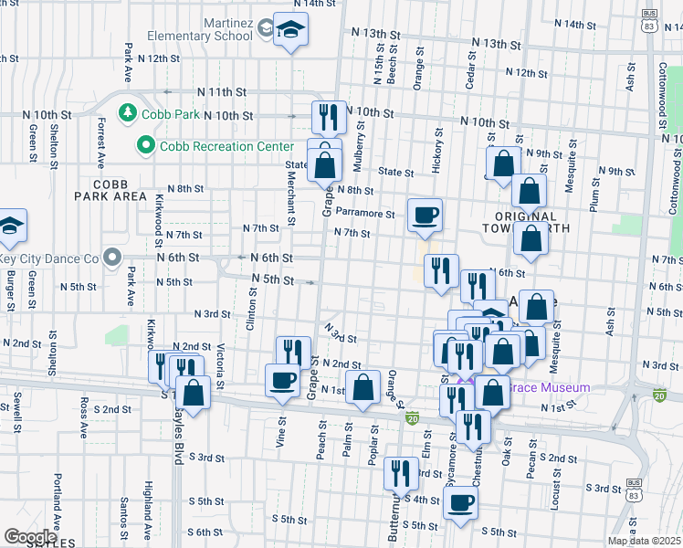 map of restaurants, bars, coffee shops, grocery stores, and more near in Abilene