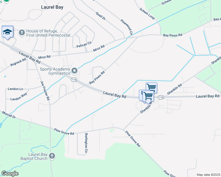 map of restaurants, bars, coffee shops, grocery stores, and more near 36 Zehm Lane in Beaufort