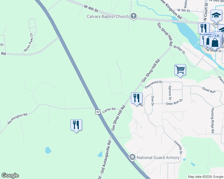 map of restaurants, bars, coffee shops, grocery stores, and more near 704 Emerald Drive in Prattville